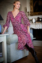 Sacha Drake - Zora Wrap Dress | Pink Feather - Dress - Silvermaple Boutique 