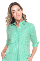 Philosophy Australia - Sierra Shirt Dress | Green Skinny Stripe - Dress - Silvermaple Boutique 
