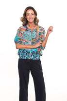 Silvermaple Collection - Diaz Bomber Jacket | Cobalt Mosaic - Jacket - Silvermaple Boutique 