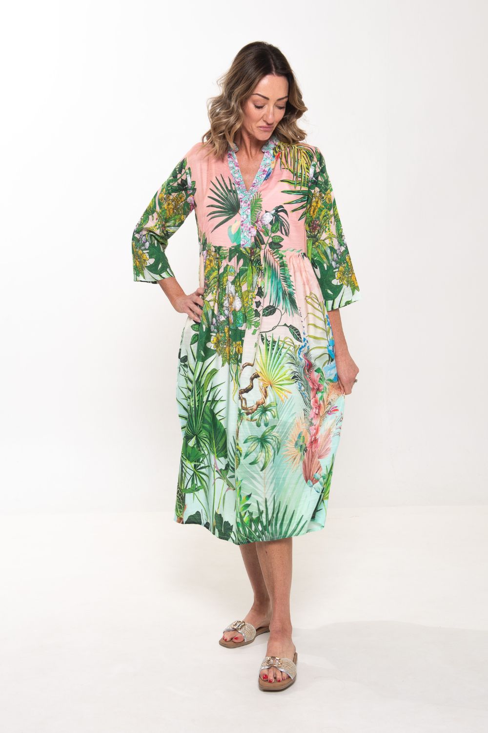 Silvermaple Collection - Erin V-Neck Dress | Jungle Paradise - Dress - Silvermaple Boutique 