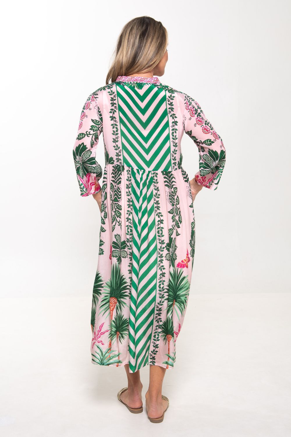 Silvermaple Collection - Erin V-Neck Dress | Palm Court - Dress - Silvermaple Boutique 