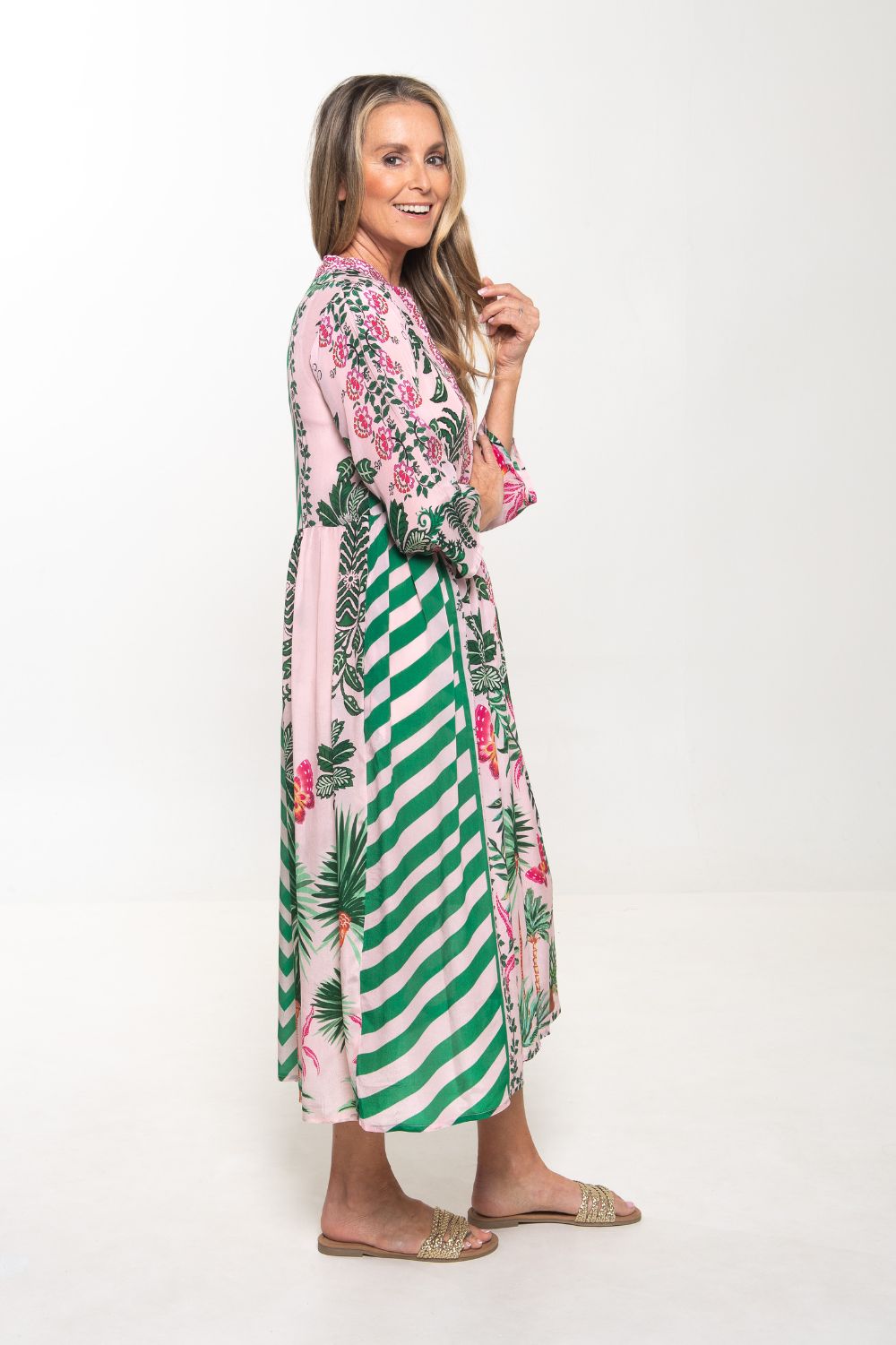 Silvermaple Collection - Erin V-Neck Dress | Palm Court - Dress - Silvermaple Boutique 