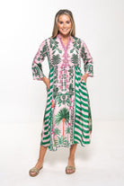 Silvermaple Collection - Erin V-Neck Dress | Palm Court - Dress - Silvermaple Boutique 