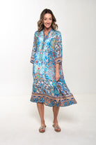 Silvermaple Collection - Erin V-Neck Dress | Santorini Tile - Dress - Silvermaple Boutique 