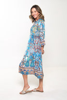 Silvermaple Collection - Erin V-Neck Dress | Santorini Tile - Dress - Silvermaple Boutique 