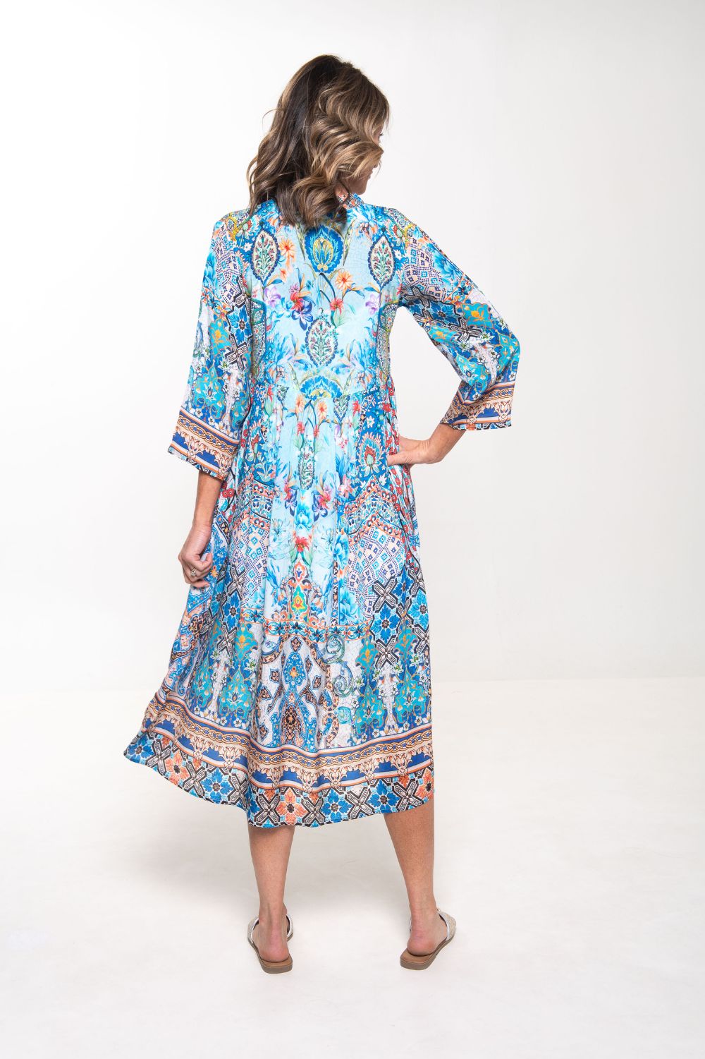 Silvermaple Collection - Erin V-Neck Dress | Santorini Tile - Dress - Silvermaple Boutique 