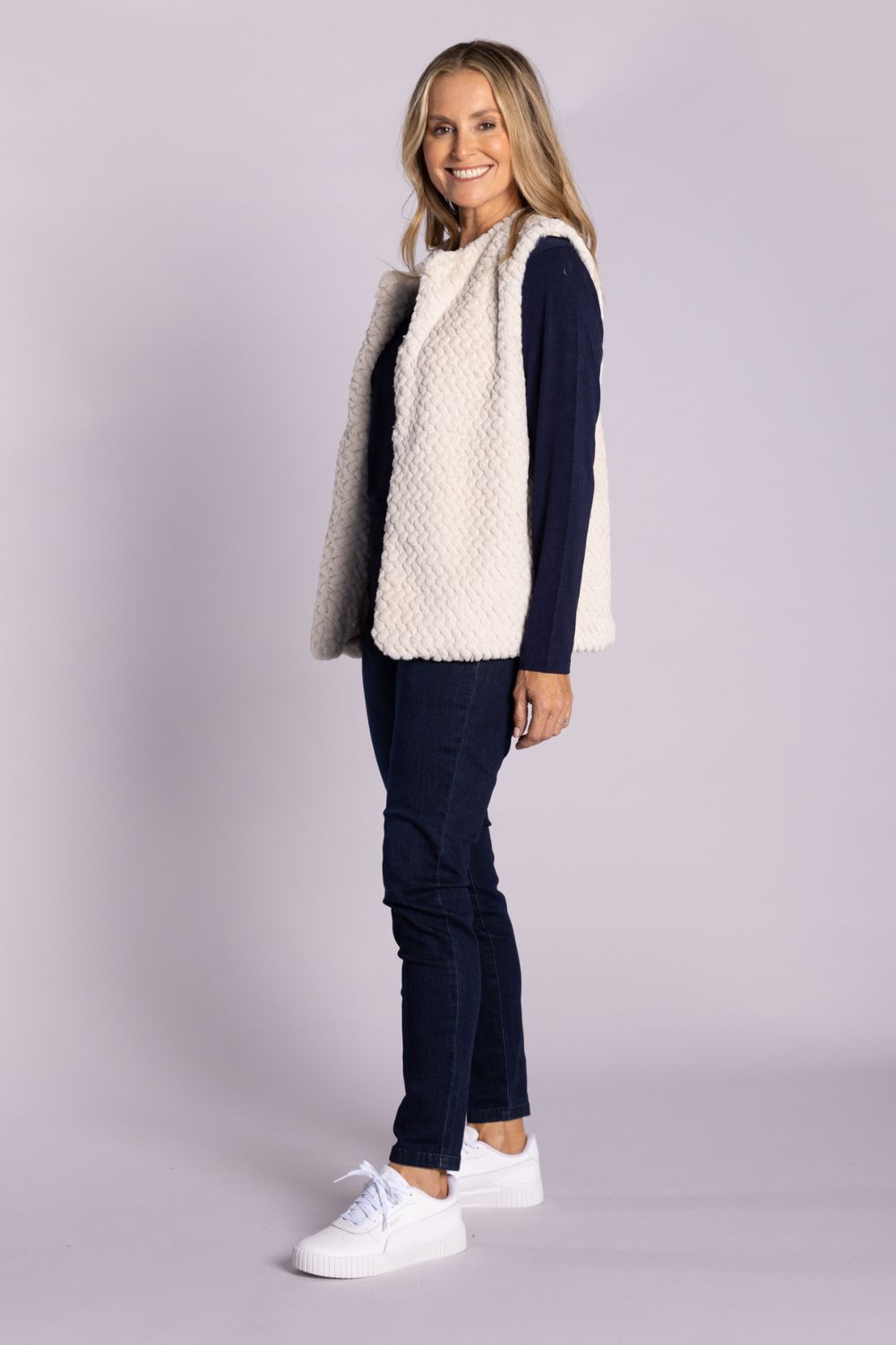 Silvermaple Collection - Isla Faux Fur Vest | Ivory - Vest - Silvermaple Boutique 