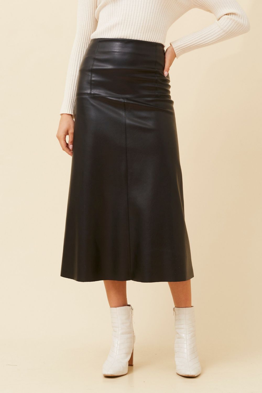 Silvermaple Collection - Aubrey Vegan Leather Skirt - Skirt - Silvermaple Boutique 