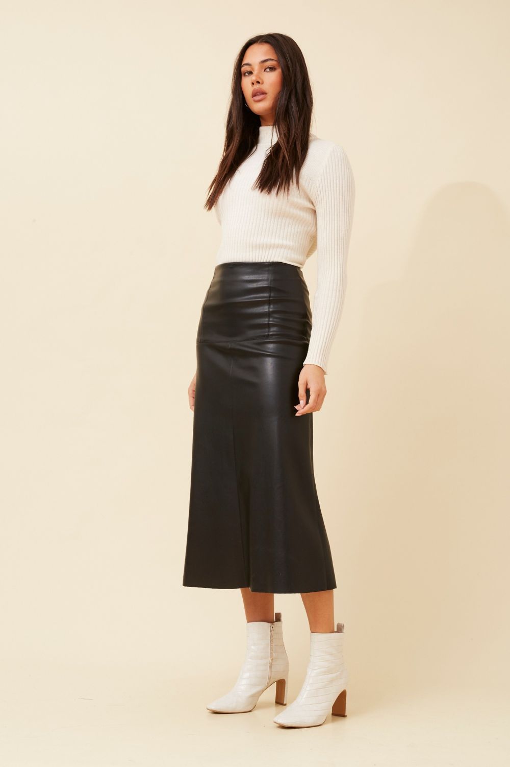 Silvermaple Collection - Aubrey Vegan Leather Skirt - Skirt - Silvermaple Boutique 