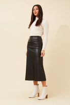 Silvermaple Collection - Aubrey Vegan Leather Skirt - Skirt - Silvermaple Boutique 