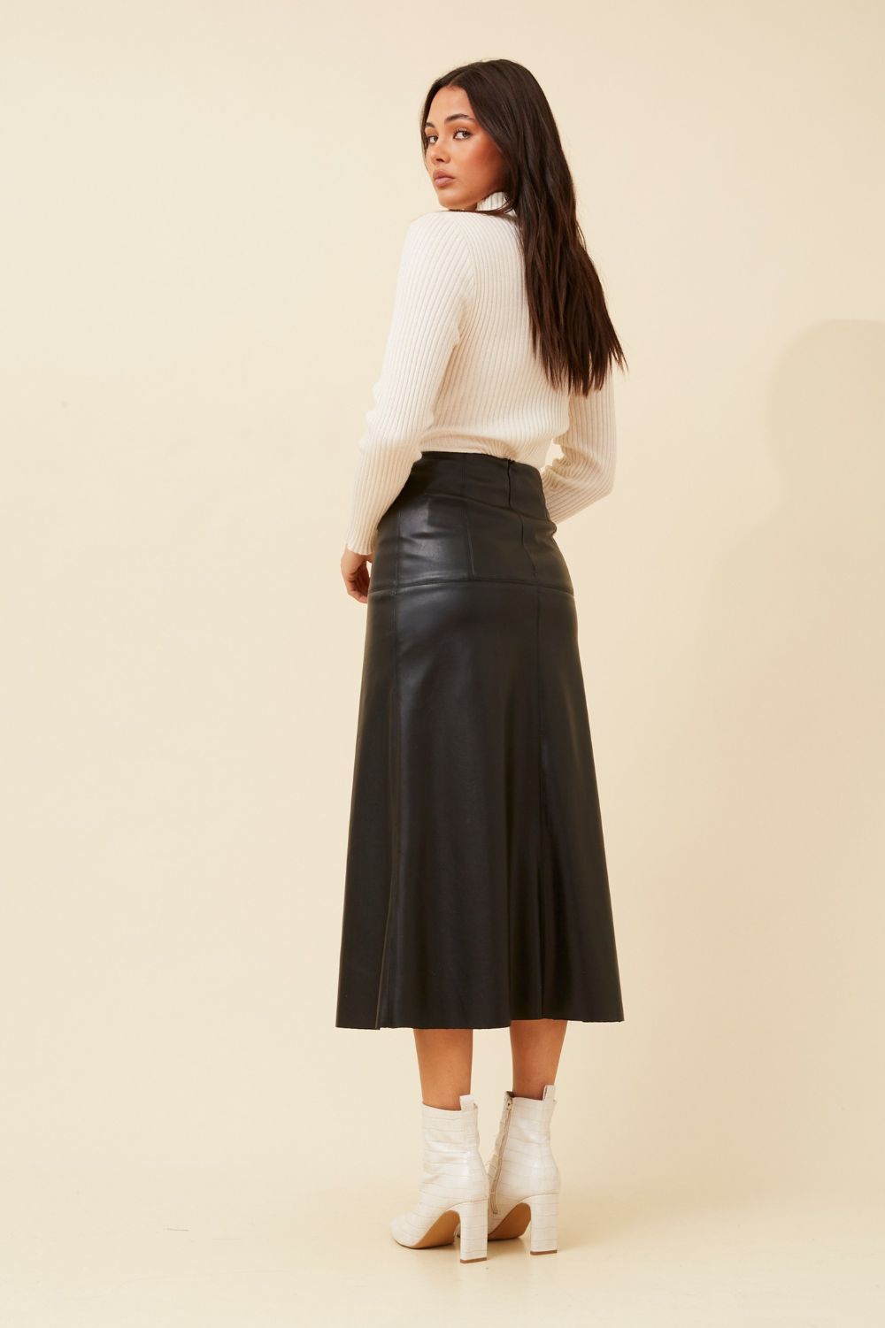 Silvermaple Collection - Aubrey Vegan Leather Skirt - Skirt - Silvermaple Boutique 