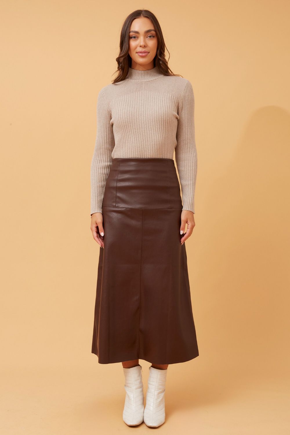 Silvermaple Collection - Aubrey Vegan Leather Skirt - Skirt - Silvermaple Boutique 