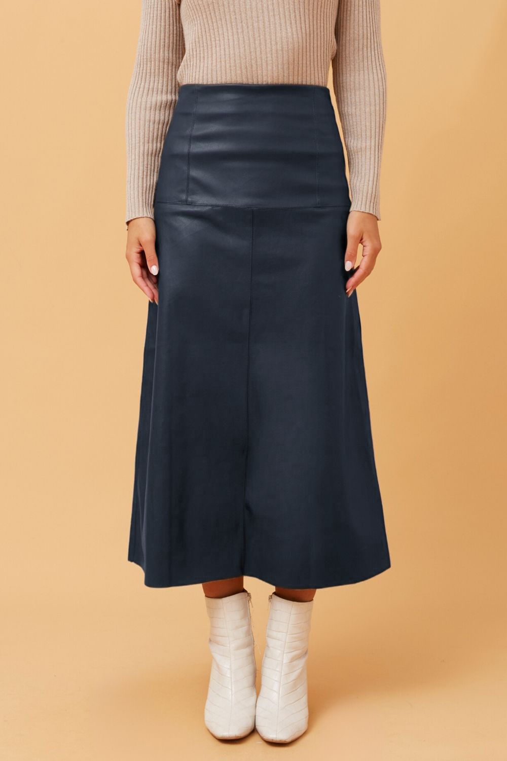 Silvermaple Collection - Aubrey Vegan Leather Skirt - Skirt - Silvermaple Boutique 