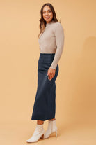 Silvermaple Collection - Aubrey Vegan Leather Skirt - Skirt - Silvermaple Boutique 