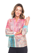 Silvermaple Collection - Azreth Blouse | Pink Patchwork - Top - Silvermaple Boutique 