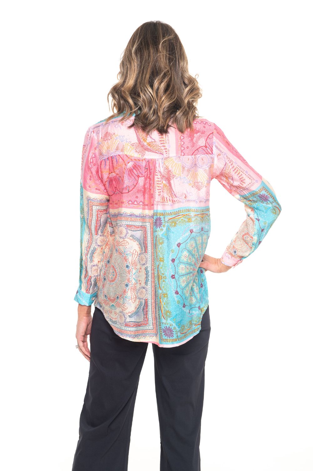 Silvermaple Collection - Azreth Blouse | Pink Patchwork - Top - Silvermaple Boutique 