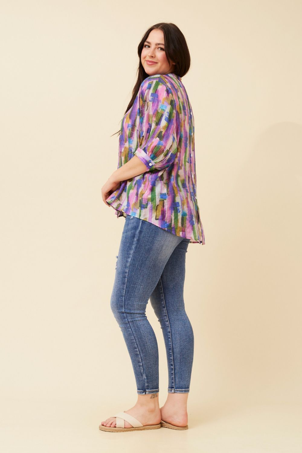 Silvermaple Collection - Belina Print Shirt | Purple Multi - Shirt - Silvermaple Boutique 