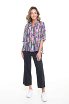 Silvermaple Collection - Belina Print Shirt | Purple Multi - Shirt - Silvermaple Boutique 