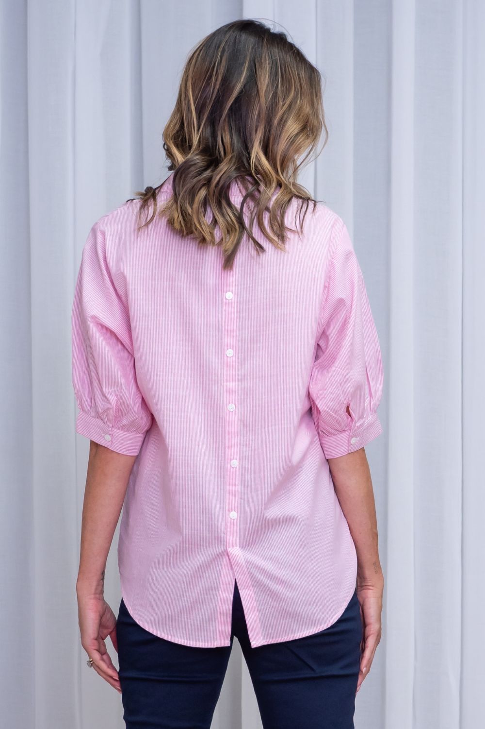 Silvermaple Collection - Belle Stripe Shirt | Coral - Shirt - Silvermaple Boutique 