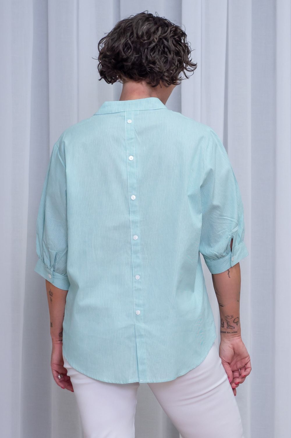 Silvermaple Collection - Belle Stripe Shirt | Mint - Shirt - Silvermaple Boutique 
