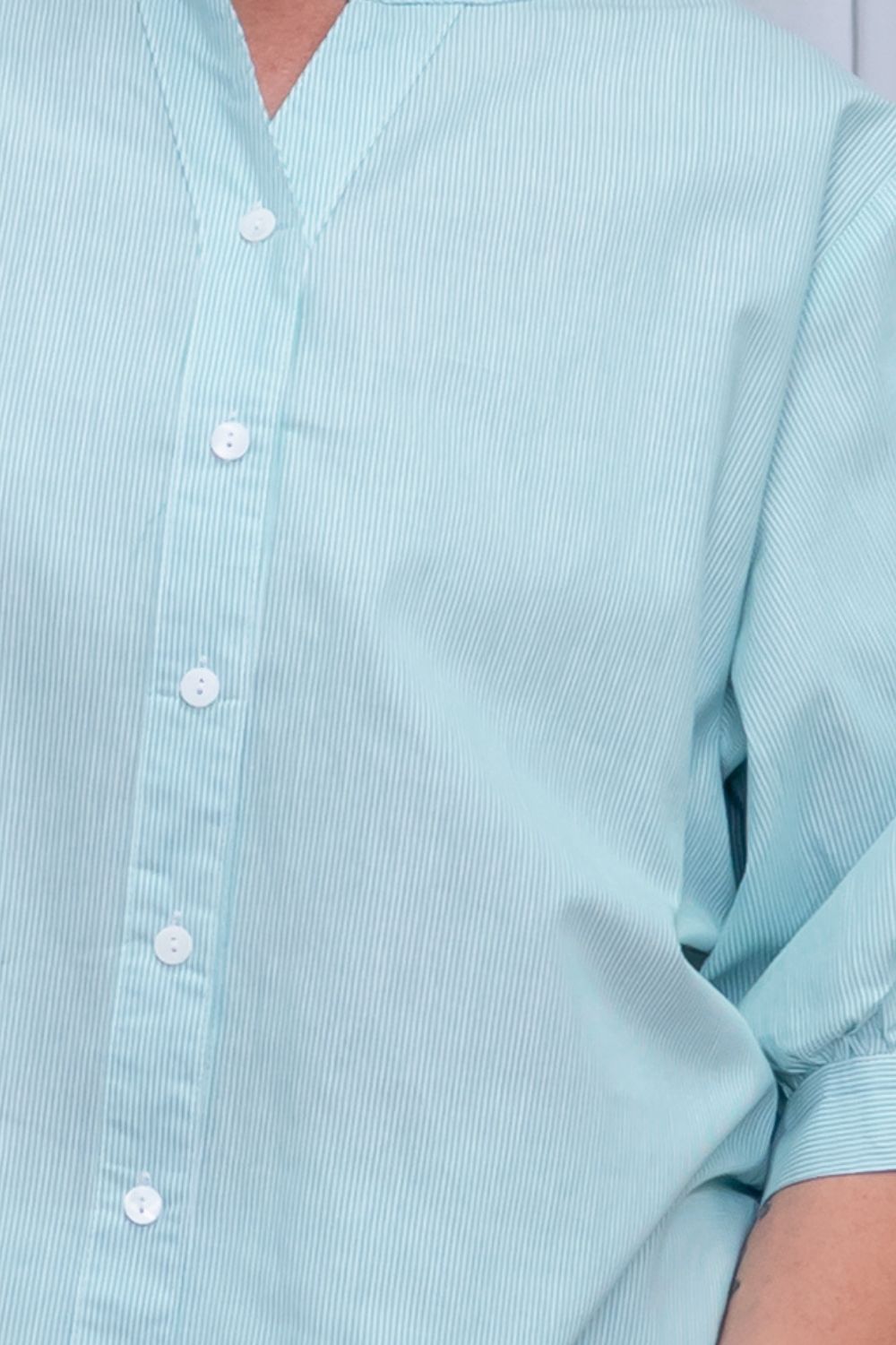 Silvermaple Collection - Belle Stripe Shirt | Mint - Shirt - Silvermaple Boutique 