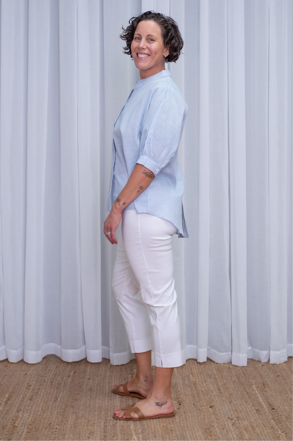 Silvermaple Collection - Belle Stripe Shirt | Sky - Shirt - Silvermaple Boutique 