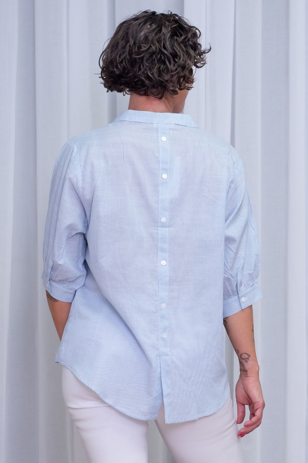 Silvermaple Collection - Belle Stripe Shirt | Sky - Shirt - Silvermaple Boutique 