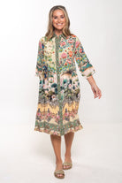 Silvermaple Collection - Celeste Button Through Dress | Lotus Garden - Dress - Silvermaple Boutique 