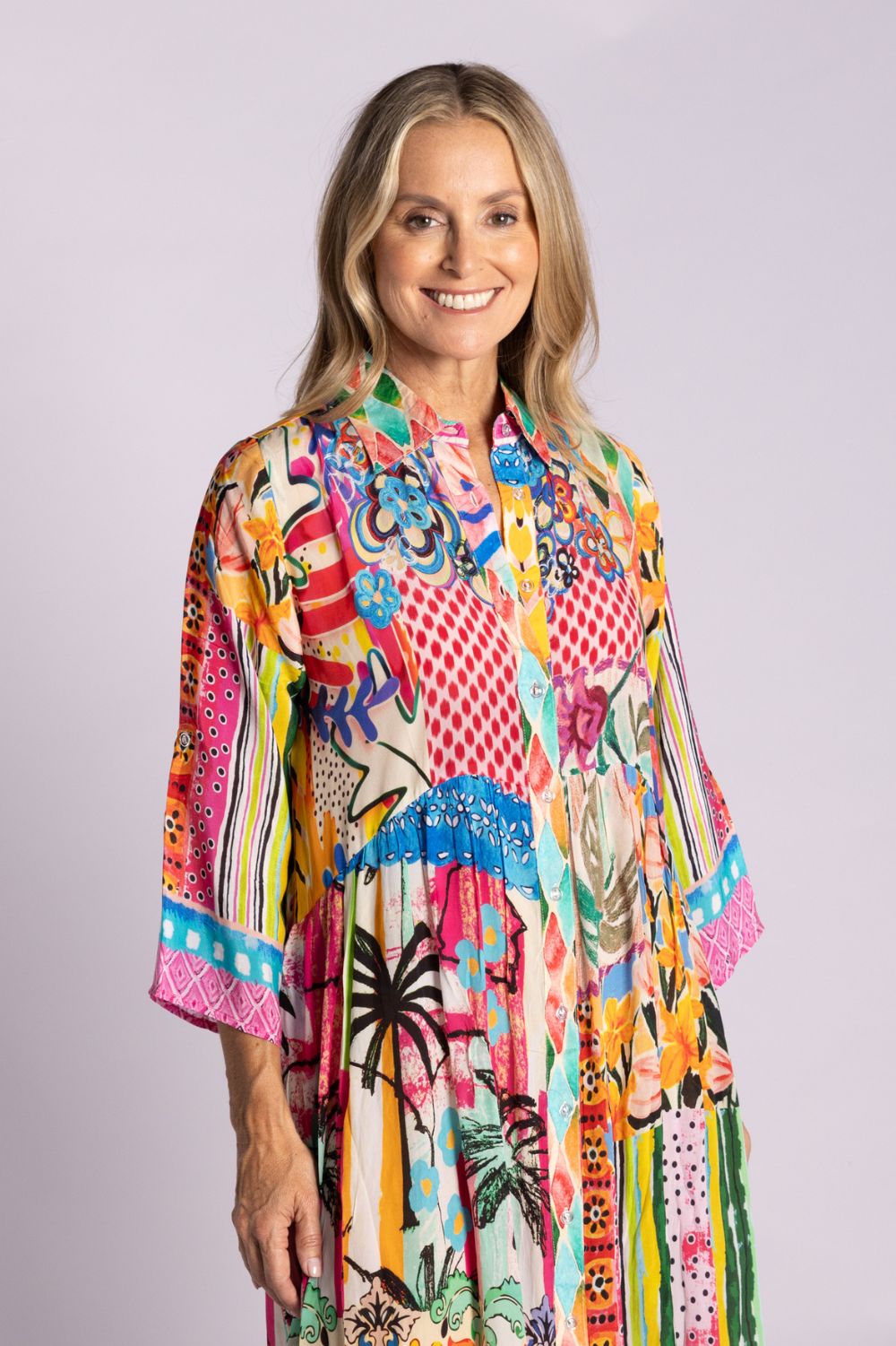 Silvermaple Collection - Celeste Button Through Dress | Pink Oasis - Dress - Silvermaple Boutique 