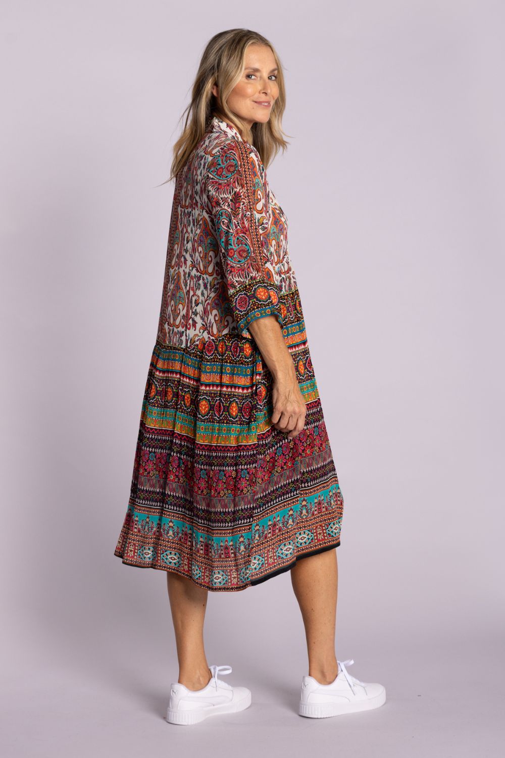 Silvermaple Collection - Celeste Button Through Dress | Vintage Paisley - Dress - Silvermaple Boutique 