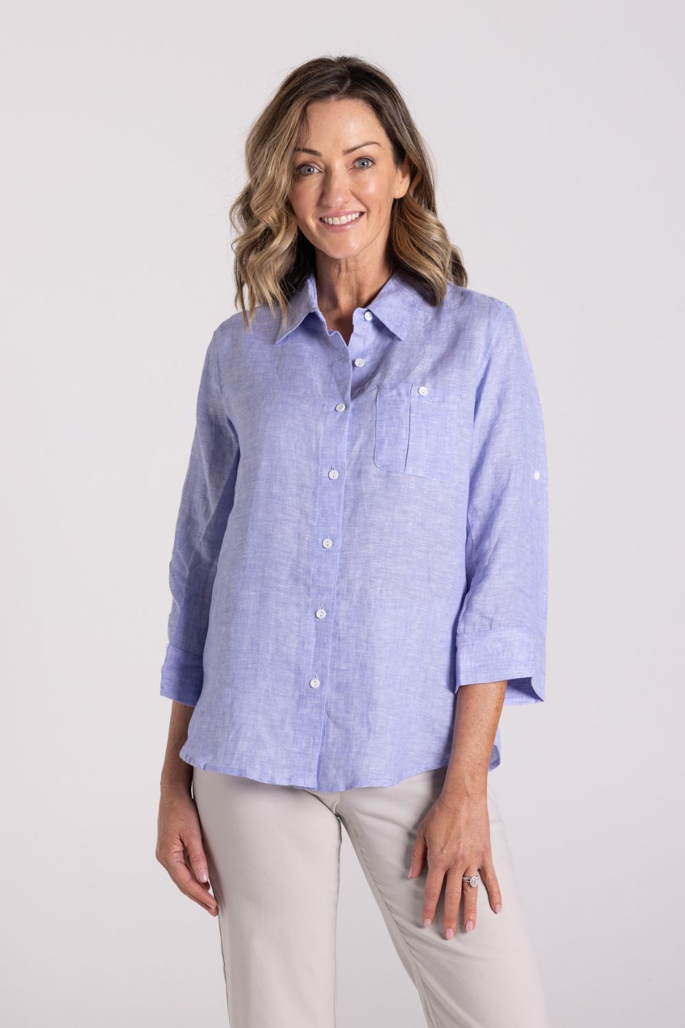 Silvermaple Collection - Charlotte Linen Shirt | Blue - Shirt - Silvermaple Boutique 