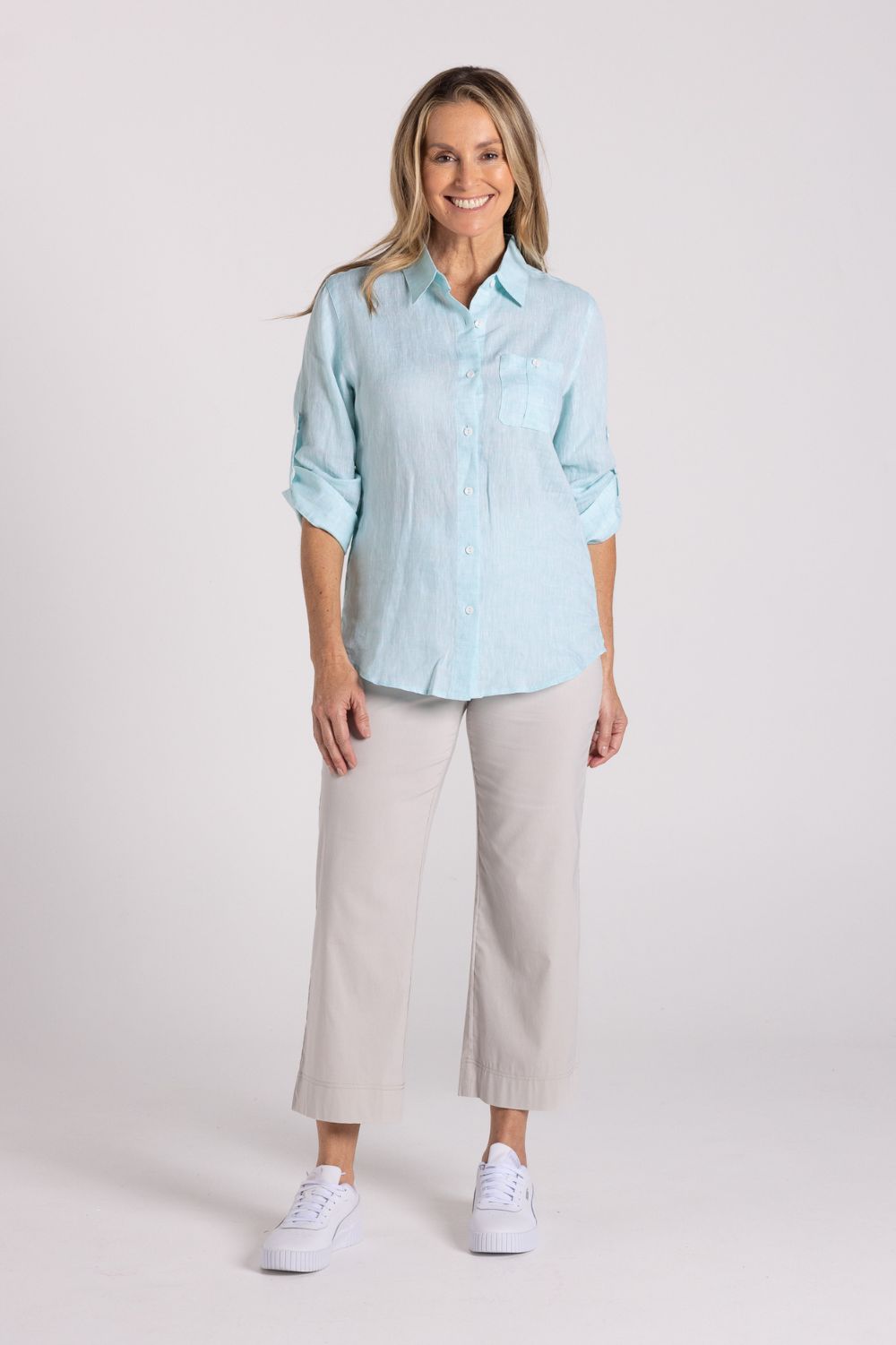 Silvermaple Collection - Charlotte Linen Shirt | Mint - Shirt - Silvermaple Boutique 