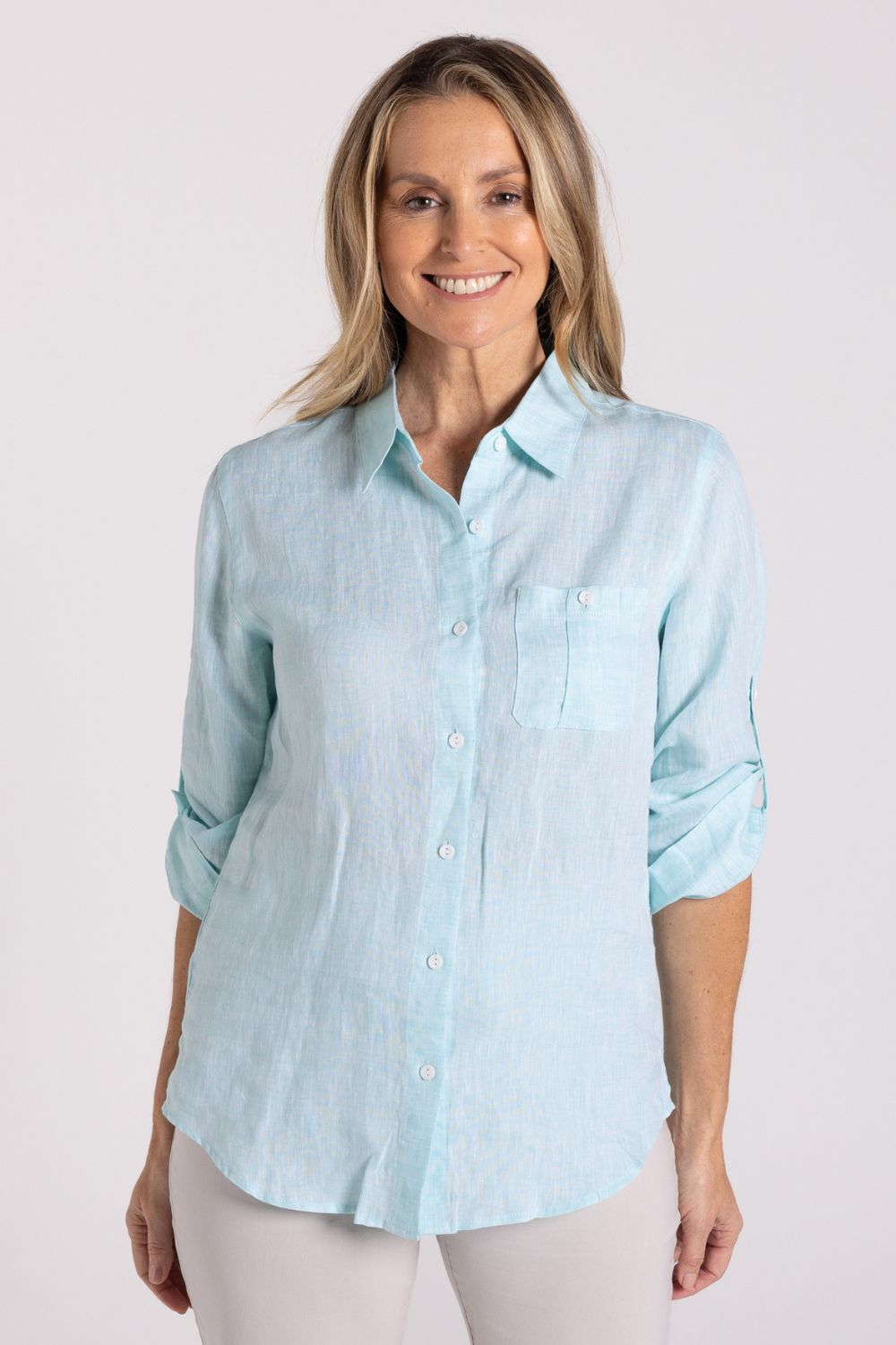 Silvermaple Collection - Charlotte Linen Shirt | Mint - Shirt - Silvermaple Boutique 