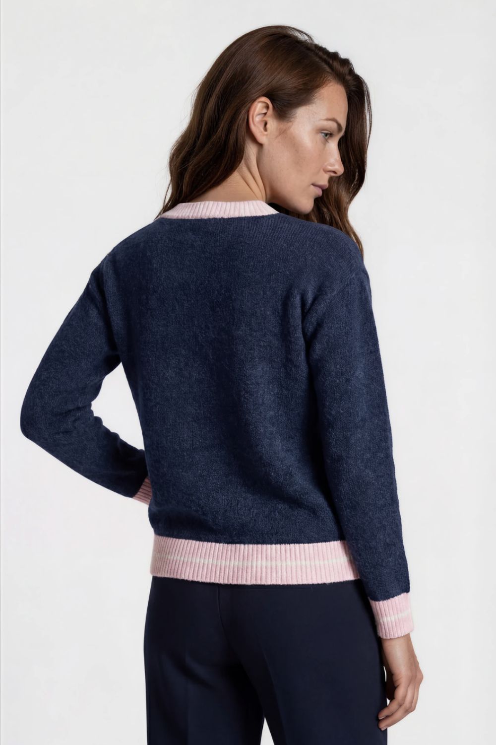 Silvermaple Collection - Clara Contrast Trim Pullover | Denim - Pullover - Silvermaple Boutique 