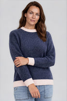 Silvermaple Collection - Clara Contrast Trim Pullover | Denim - Pullover - Silvermaple Boutique 