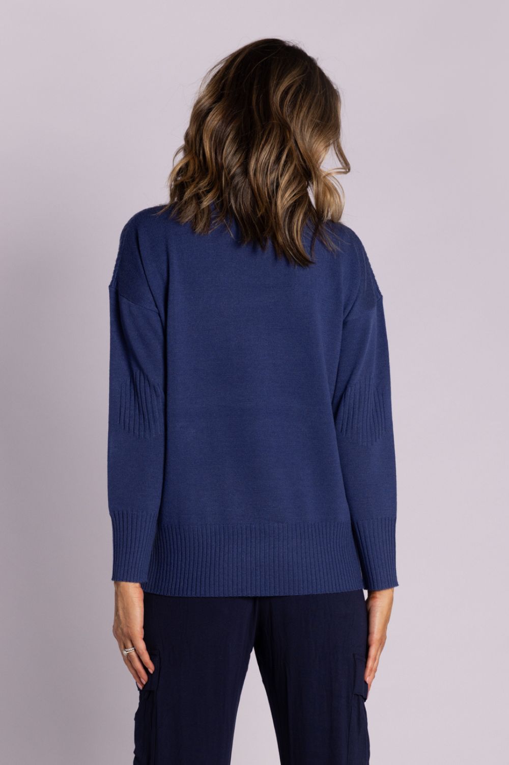 Silvermaple Collection - Cowl Neck Pullover | Denim - Pullover - Silvermaple Boutique 