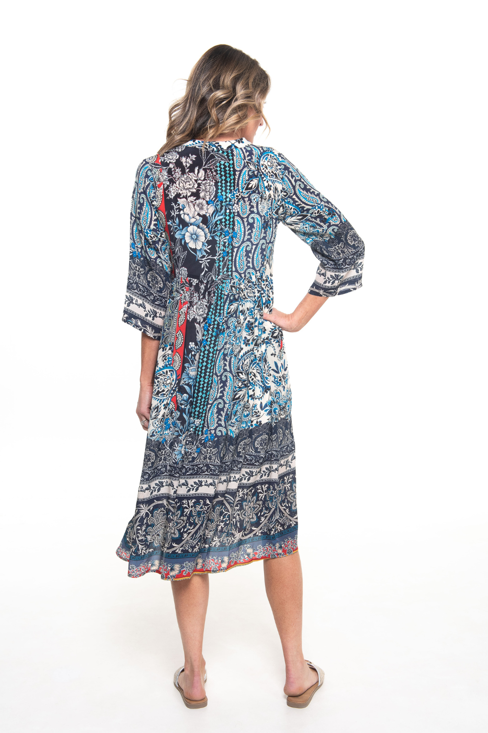 Silvermaple Collection - Erin V-Neck Dress | Porcelain Paisley - Dress - Silvermaple Boutique 