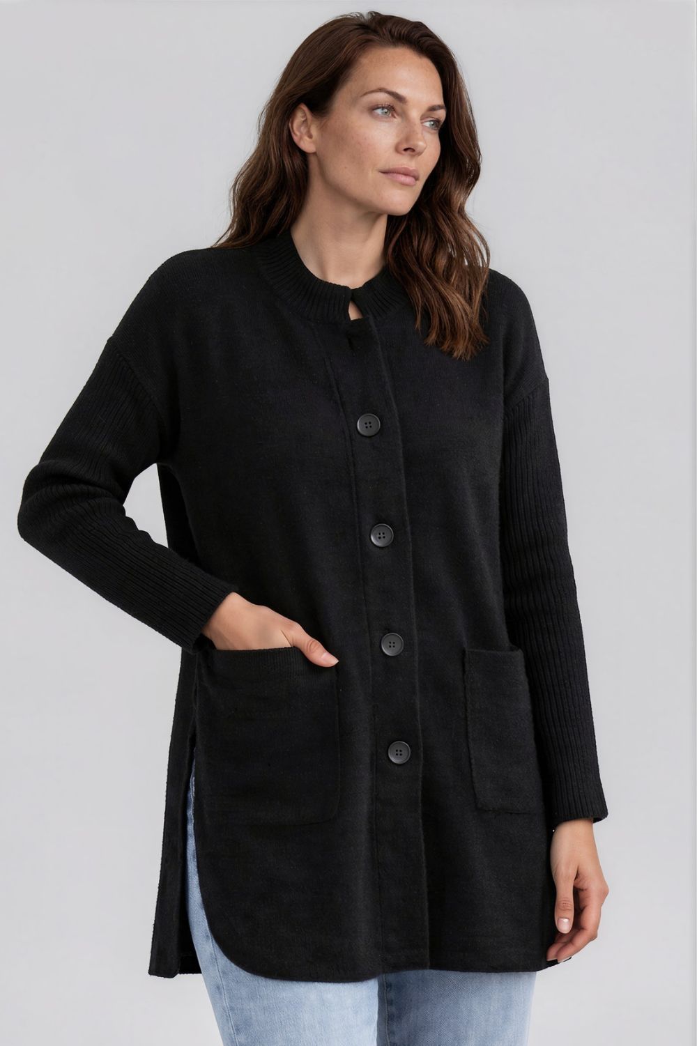 Silvermaple Collection - Estelle Rib Sleeve Jacket | Black - Jacket - Silvermaple Boutique 