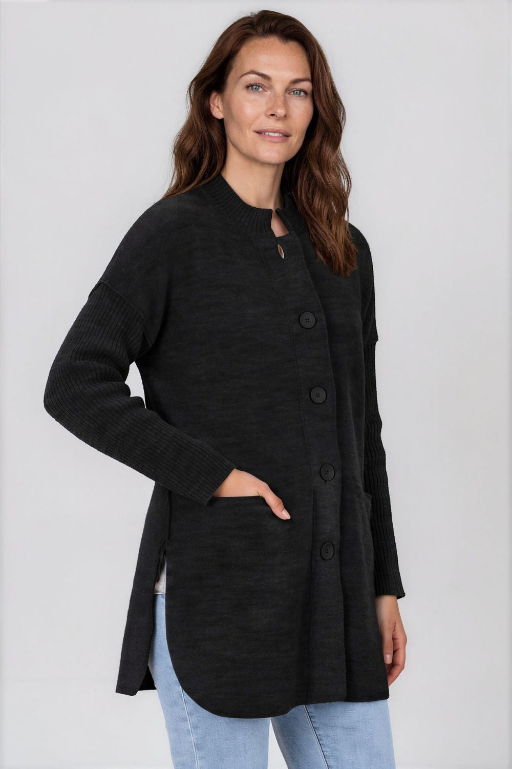Silvermaple Collection - Estelle Rib Sleeve Jacket | Black - Jacket - Silvermaple Boutique 