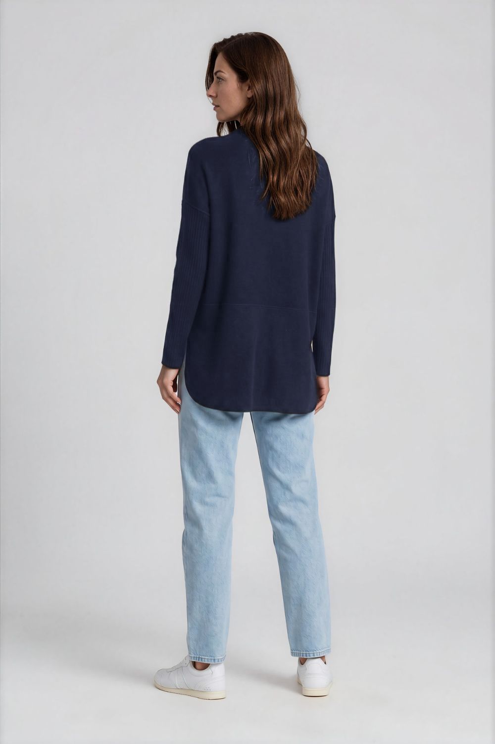 Silvermaple Collection - Estelle Rib Sleeve Jacket | Navy - Jacket - Silvermaple Boutique 
