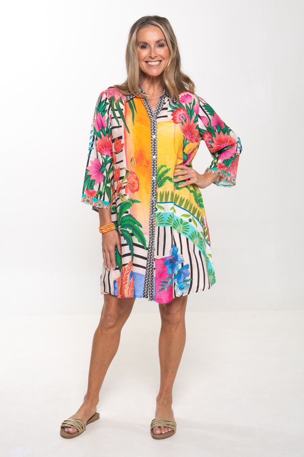 Silvermaple Collection - Georgia Shirt Dress | Havana Stripe - Dress - Silvermaple Boutique 