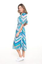 Silvermaple Collection - Gineva Shirt Dress | Blue Chevron - Dress - Silvermaple Boutique 