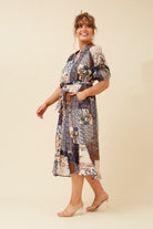 Silvermaple Collection - Gineva Shirt Dress | Navy Patchwork - Dress - Silvermaple Boutique 