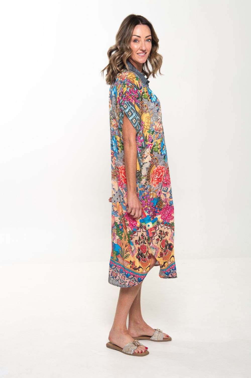 Silvermaple Collection - Grace Button Dress | Golden Mosaic - Dress - Silvermaple Boutique 