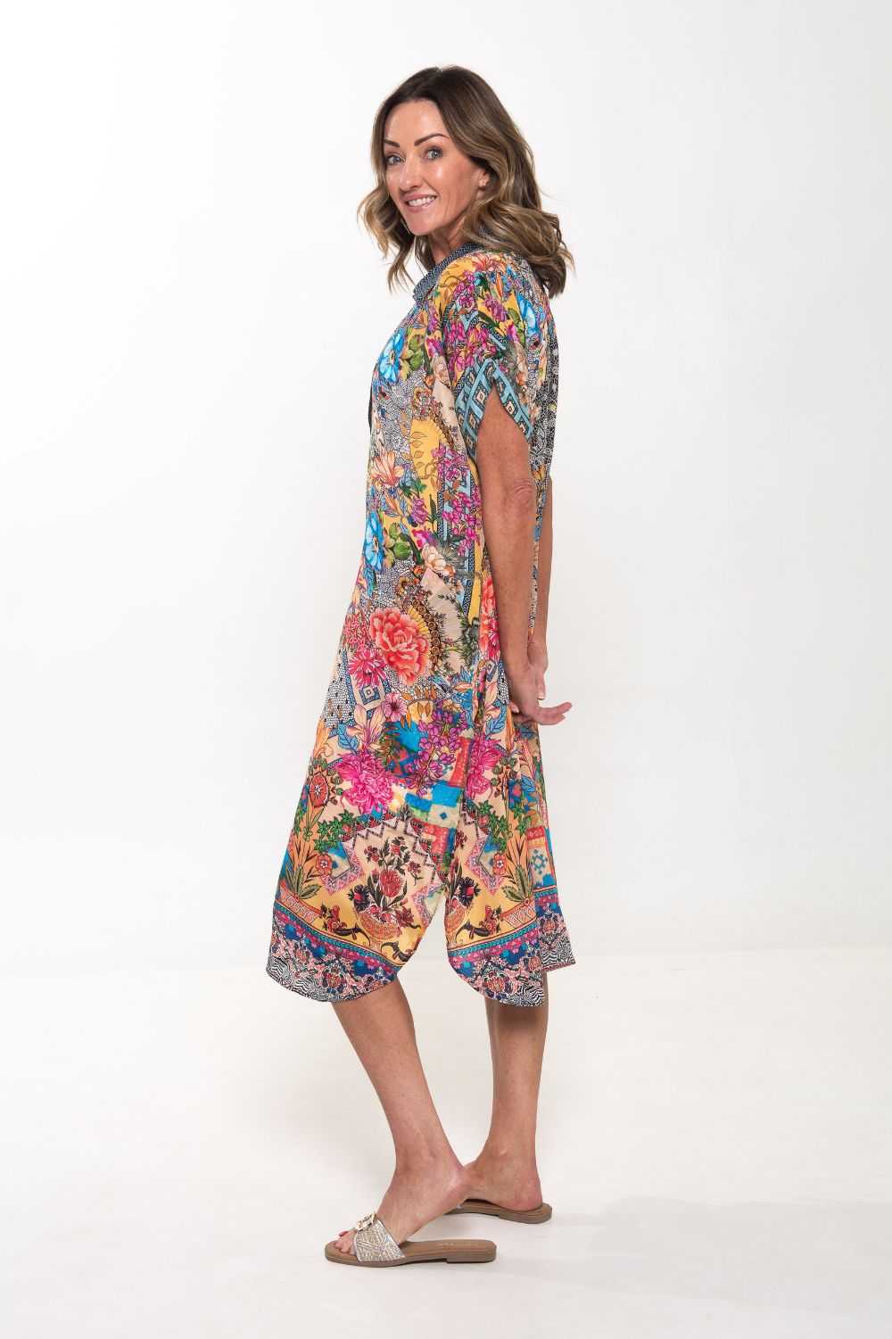 Silvermaple Collection - Grace Button Dress | Golden Mosaic - Dress - Silvermaple Boutique 