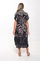 Silvermaple Collection - Grace Button Dress | Midnight Lotus - Dress - Silvermaple Boutique 