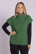 Silvermaple Collection - Jane Cowl Neck Wool Vest | Moss - Pullover - Silvermaple Boutique 