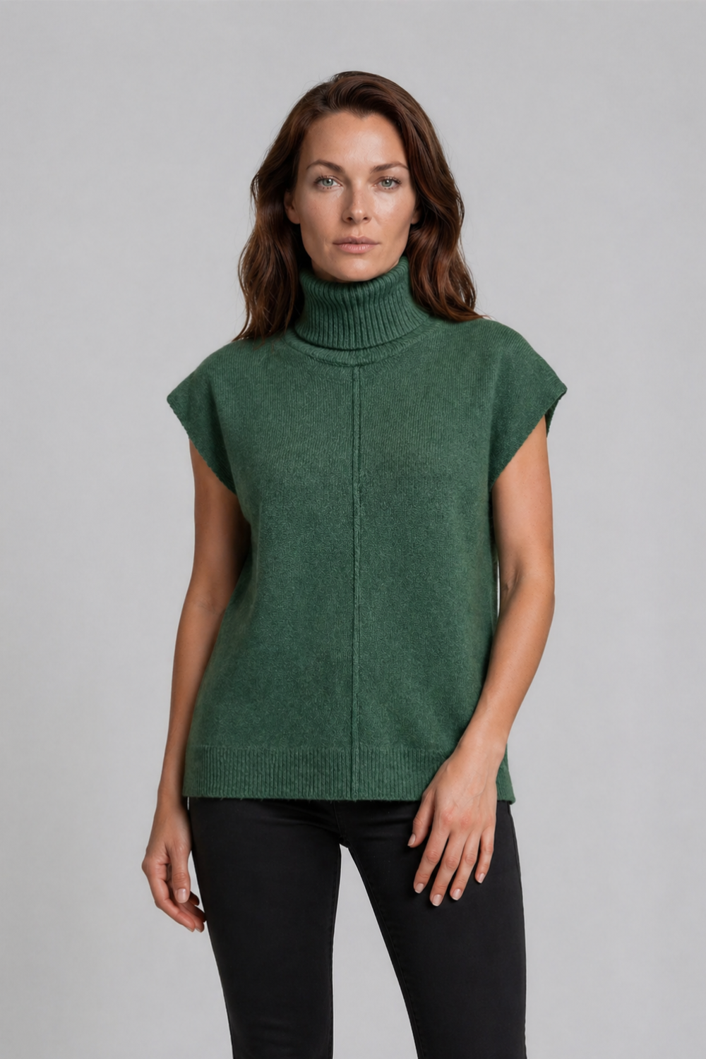 Silvermaple Collection - Jane Cowl Neck Wool Vest | Moss - Pullover - Silvermaple Boutique 
