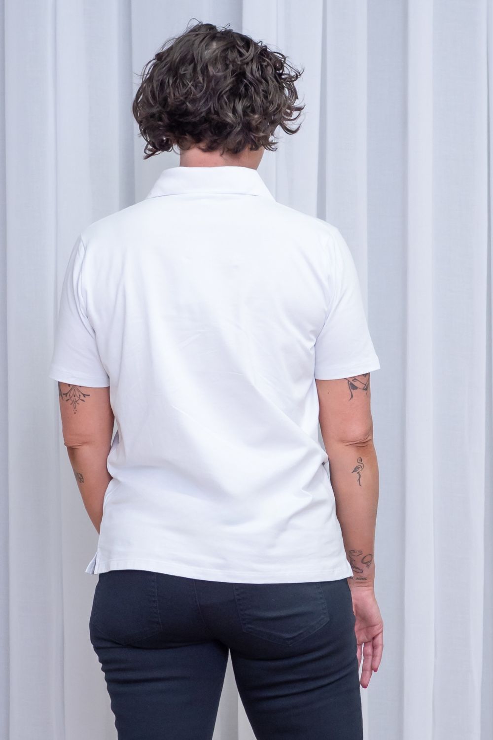 Silvermaple Collection - Kimmy Trim Polo | White - Top - Silvermaple Boutique 