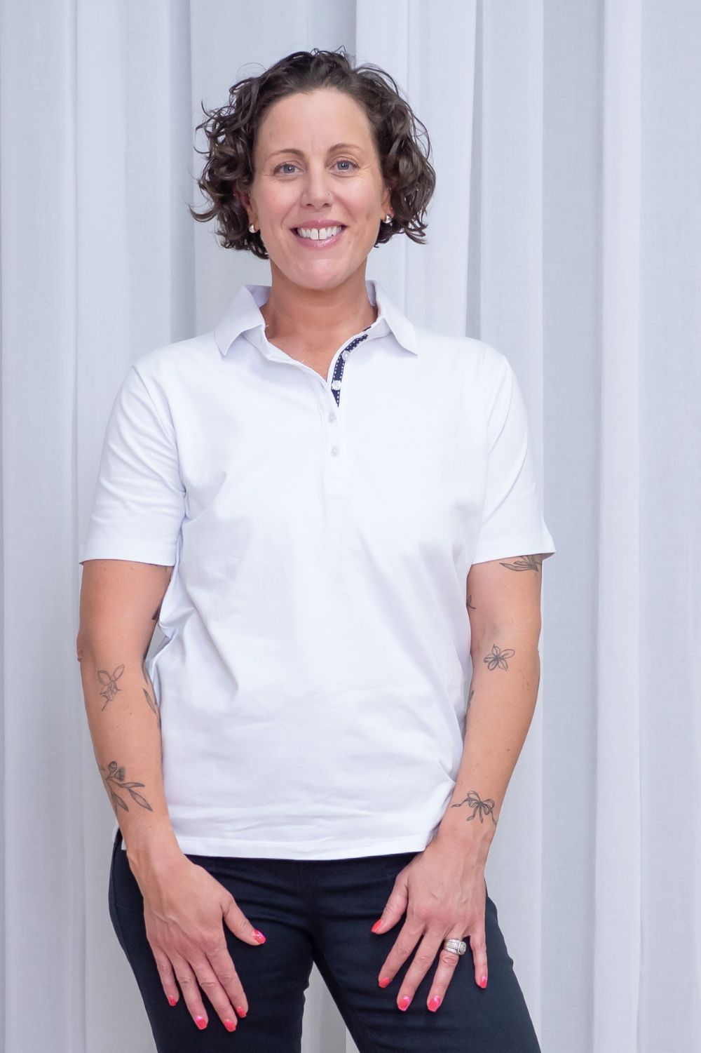 Silvermaple Collection - Kimmy Trim Polo | White - Top - Silvermaple Boutique 